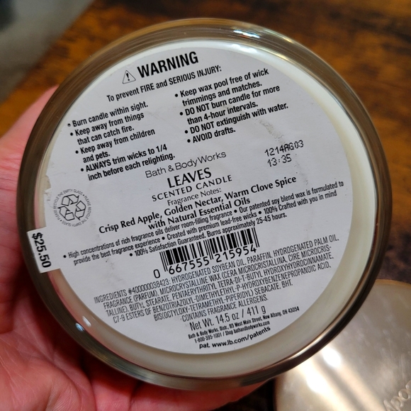 Bath & Body Works 3 wick Leaves - Picture 3 of 3